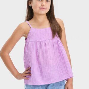 Cat & Jack Girls' Violet Gauze Shirt - XL